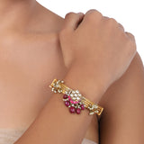 Gold Plated Kundan Pearl Bangle