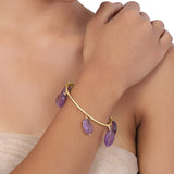 Gold Plated Amethyst Tumble Bangle