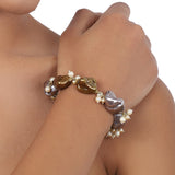 Silver Plated Gray  Baroque  Bracelet