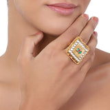 Gold Plated Kundan Ring