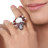 Silver Plated Ruby Ring