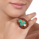 Gold Plated Green Onyx Ring
