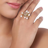 Gold Plated Kundan Ring