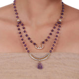 Gold Plated Celestial Amethyst Necklace Set