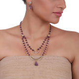 Gold Plated Celestial Amethyst Necklace Set