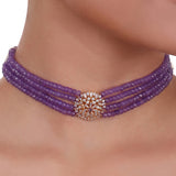 Gold Plated Celestial Amethyst Choker Set