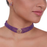 Gold Plated Celestial Amethyst Choker Set