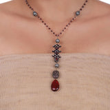 Silver Plated Celestial Victorian Tourmaline Necklace Set