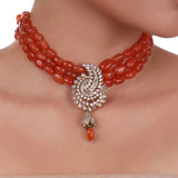 Gold Plated Celestial Carnelian Choker Set.