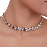 Gold Plated Celestial Zircon Kundan Choker Set