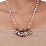 Gold Plated Celestial Pearl Ruby Zircon Necklace Set