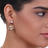 Gold Plated Celestial Pearl Ruby Zircon Necklace Set