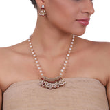Gold Plated Celestial Pearl Ruby Zircon Necklace Set