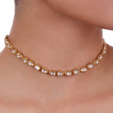 Gold Plated Celestial Leaf Choker Set