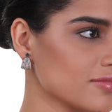 Silver Plated Celestial Green Onyx Tassel Necklace Set