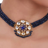 Gold Plated Pacchi Blue Iolite Choker Set