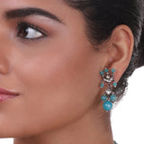 Silver Plated Pacchi Turquoise Choker Set