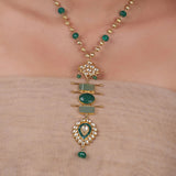 Gold Plated Pacchi Green Onyx Necklace Set
