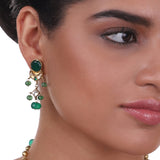 Gold Plated Pacchi Green Onyx Necklace Set