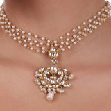 Gold Plated Pacchi Pearl Necklace Set