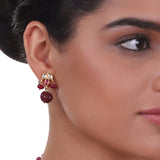 Gold Plated Pacchi Ruby Necklace Set
