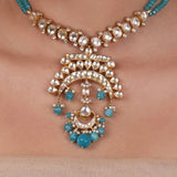 Gold Plated Pacchi Turquoise Necklace  Set