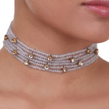 Gold Plated Pacchi Blue Choker Set