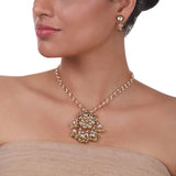 Gold Plated Pacchi Pearl Necklace  Set