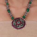 Silver Plated Pacchi Kundan Necklace Set