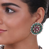 Silver Plated Pacchi Kundan Necklace Set