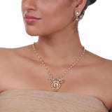 Gold Plated Pacchi Pearl Necklace Set