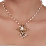 Gold Plated Pacchi Pearl Necklace Set