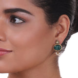 Gold Plated Pacchi Carved Emerald Necklace Set