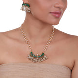 Gold Plated Pachi Green Necklace Set