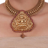 Gold Plated Sankranti Temple Laxmi Necklace Set