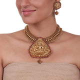 Gold Plated Sankranti Temple Laxmi Necklace Set