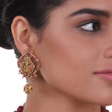 Gold Plated Sankranti Temple Ruby Necklace