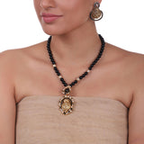 Gold Plated Sankranti Temple Ganesh Necklace Set