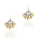 Gold & Silver Plated Mishran Fan Kundan Pendant Set