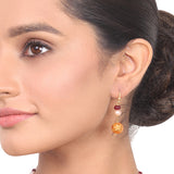 Gold Plated Dor Green Ruby Onyx Necklace Set
