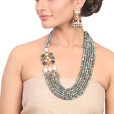 Gold Plated Manihaar Multi Stone Necklace Set