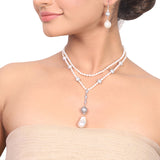 Silver Plated Dor Baroque Zircon Necklace Set