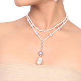 Silver Plated Dor Baroque Zircon Necklace Set