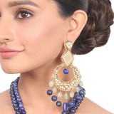Gold Plated Manihaar Lapiz Necklace Set