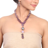 Silver Plated Dor Amethyst  Zircon Necklace set
