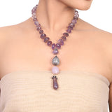 Silver Plated Dor Amethyst  Zircon Necklace set