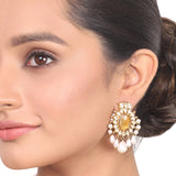 Gold Plated Manihaar Citrine Kundan Necklace Set