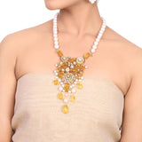 Gold Plated Manihaar Citrine Kundan Necklace Set