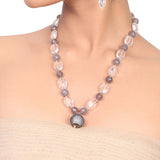 Silver Plated Dor Crystal  Zircon Necklace Set