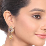 Gold Plated Manihaar Green Aventurine Necklace Set